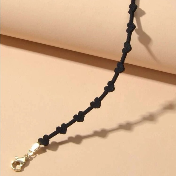 BLACK 3/$30 Heart Choker Necklace - Picture 3 of 3